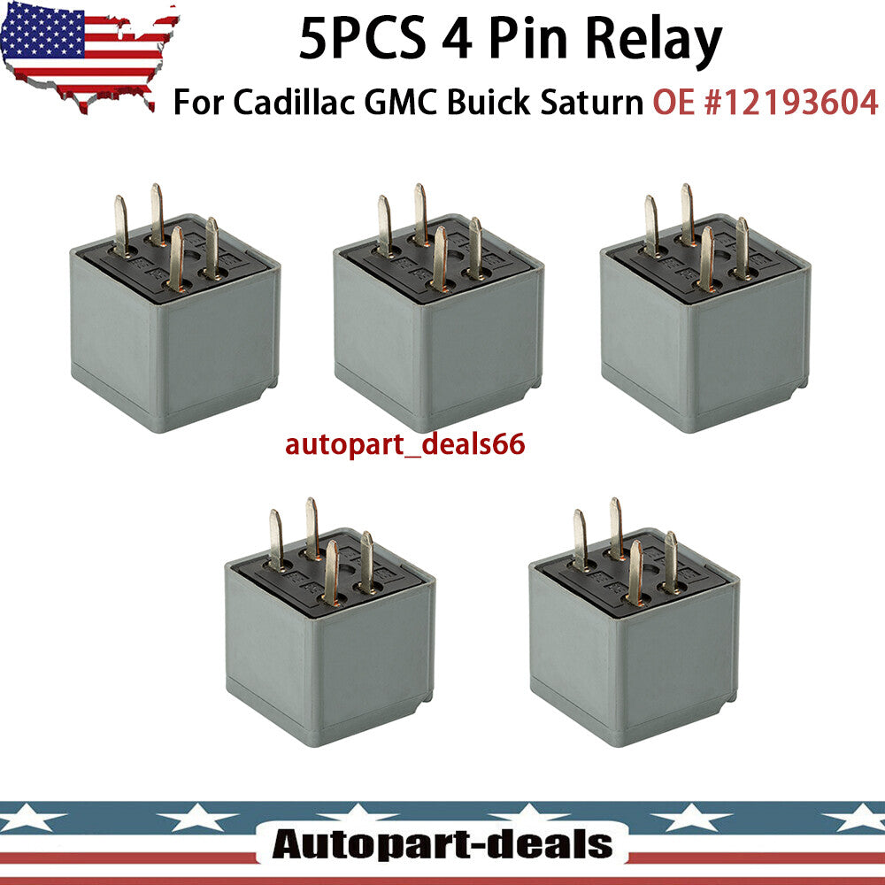 Set of 5 4Pin Relay Starter for CHEVROLET IMPALA TAHOE for GMC SAVANA 12193604 US