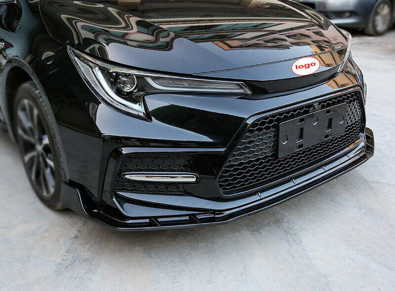 for Toyota for Corolla Sport 2019-2022 Black Front Bumper Lip Spoiler Bodykit Refit