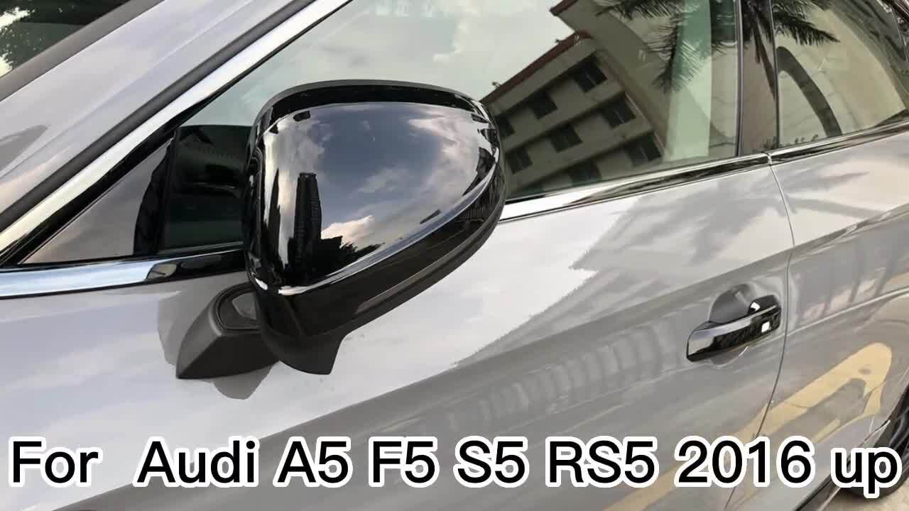 Smooth black mirror-finish protective case for Audi for A4,B9, S4, for A5,and S5 models 2017-2024 with lane assist.