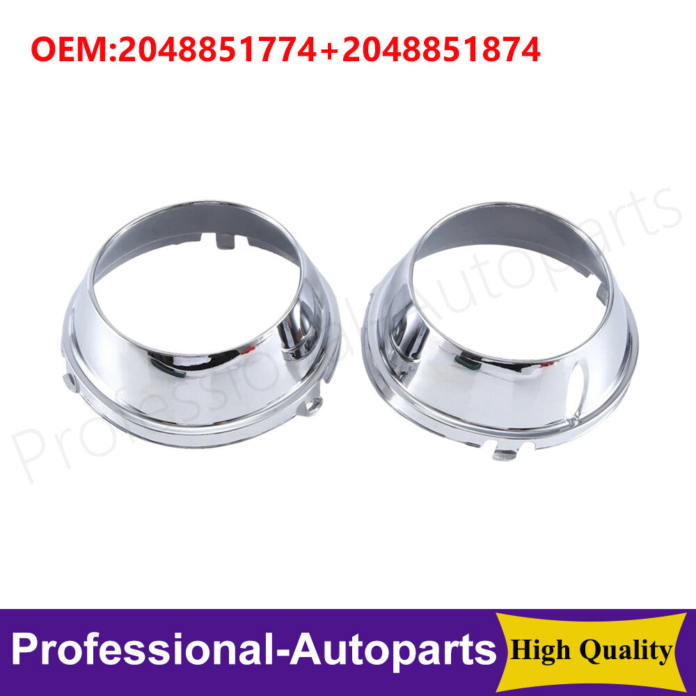1 pair of fog light ring trim sets in silver for Mercedes-Benz C-Class W204 C63 AMG