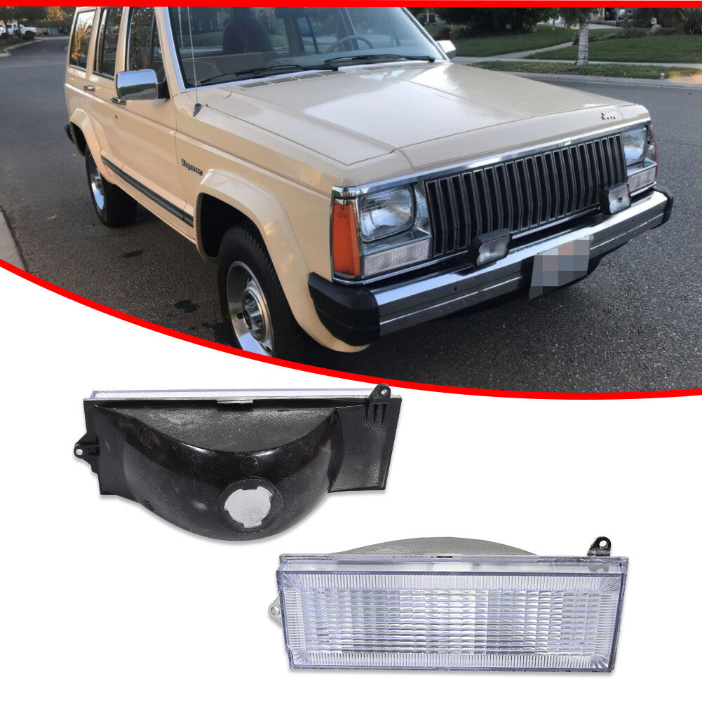 Compatible with 84-96 for Jeep Cherokee and 86-92 Comanche front turn signal parking light lenses