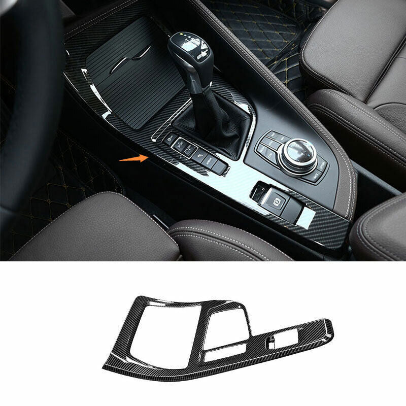 for BMW X1 F48 2016-22 ABS Carbon Fiber Middle Console Gear Shift Frame Trim 1P