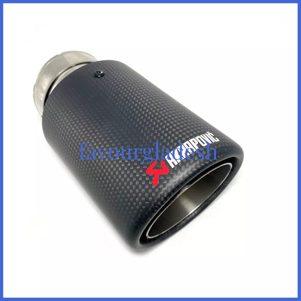 1PCS Universal AKRAPOVIC Exhaust Tip Muffler Pipe Carbon Fiber 51mm-89mm