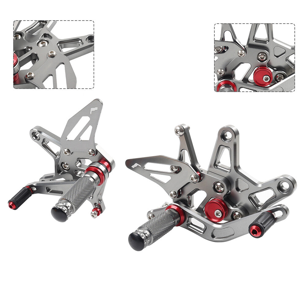 Motorcycle Foot Peg Rearsets Pedal Adjustable Footrests for Kawasaki ZX-6R 22-24