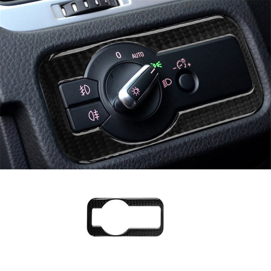 Headlight Switch Trim Cover Decoration Carbon Fiber for VW Touareg 2011-2018