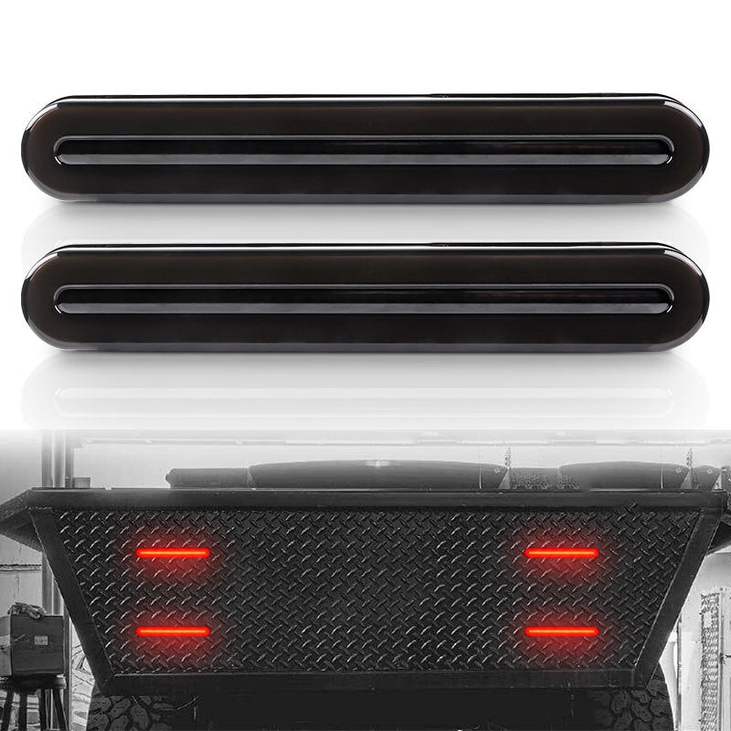 2X Red/Amber LED Truck Trailer Brake Stop Flowing DRL Turn Signal Tail Light US
