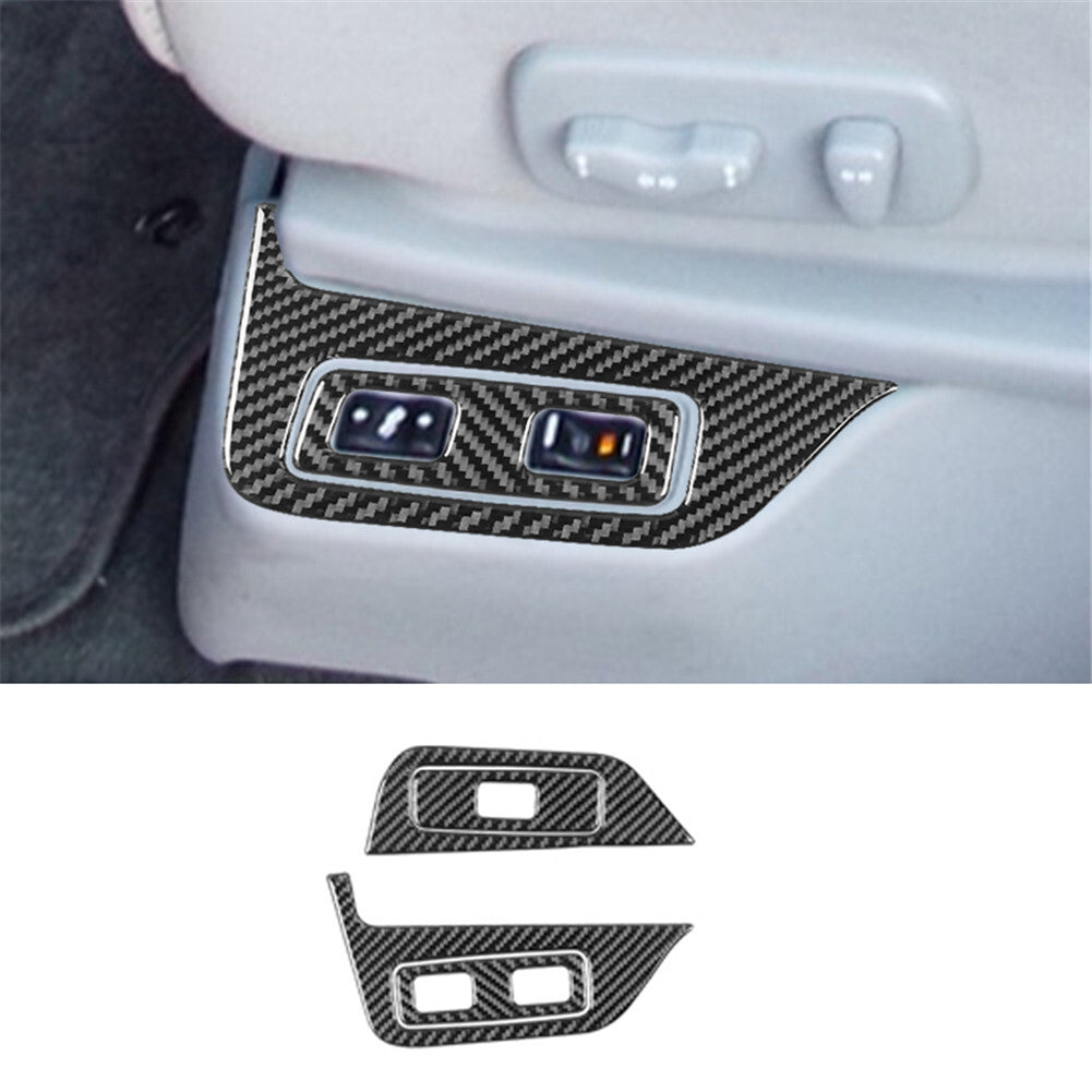 4Pcs for Seat Heating Button Trim Cover Carbon Fiber for Nissan Quest 2004-2006