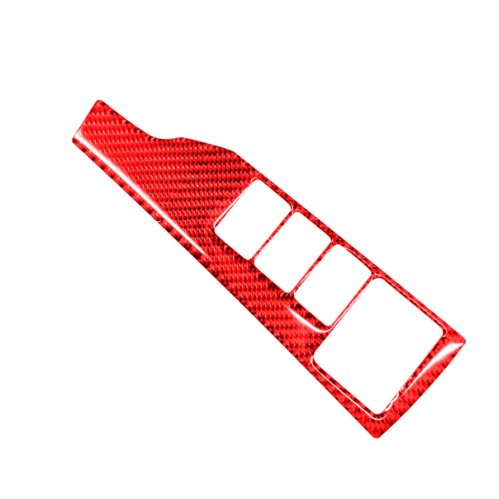Red Carbon Fiber Headlight Button Trim Strip for Toyota for Corolla 2014-2018