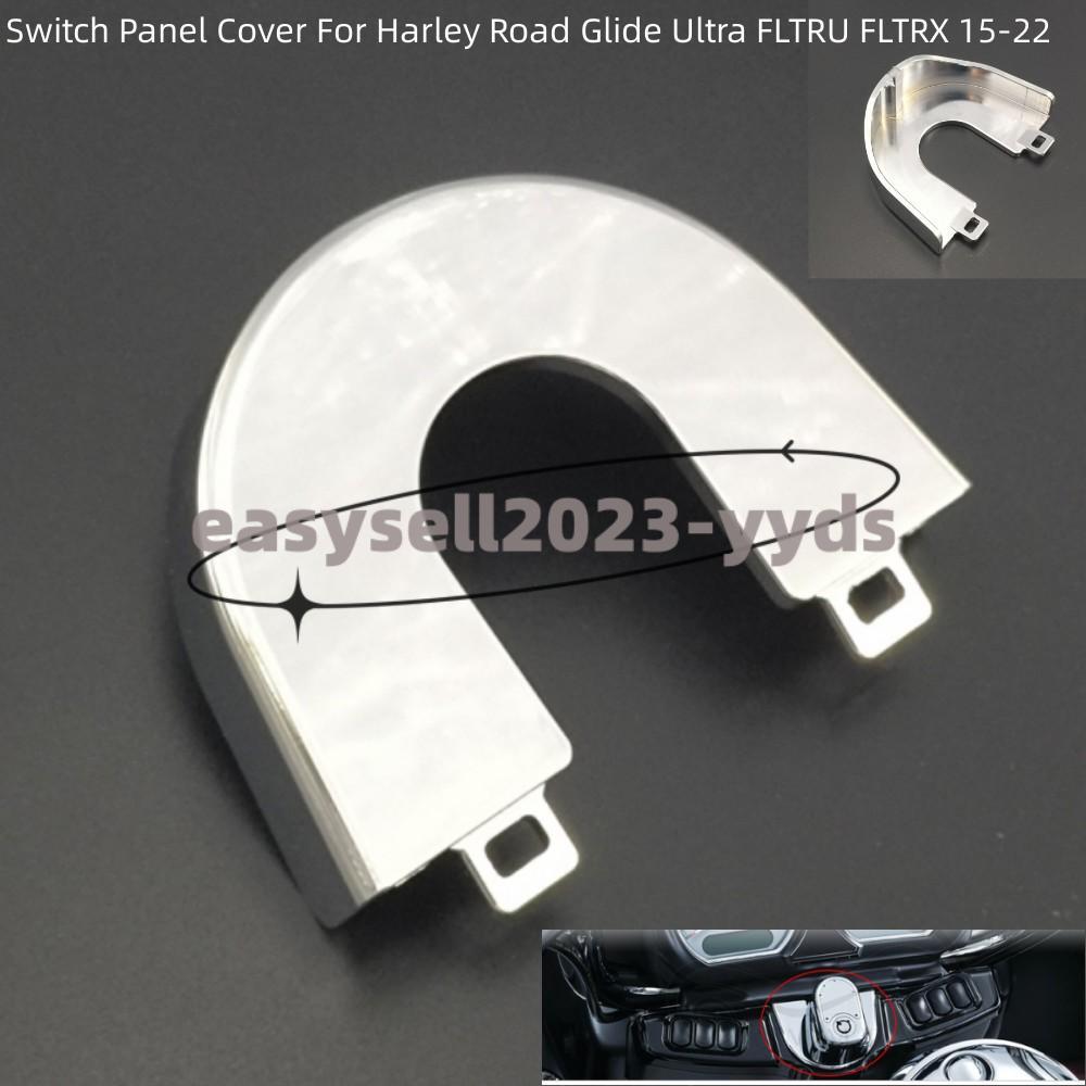 Chrome Ignition Switch Panel Trim Cover 1x for Harley Road Glide 15-2023 FLTRX