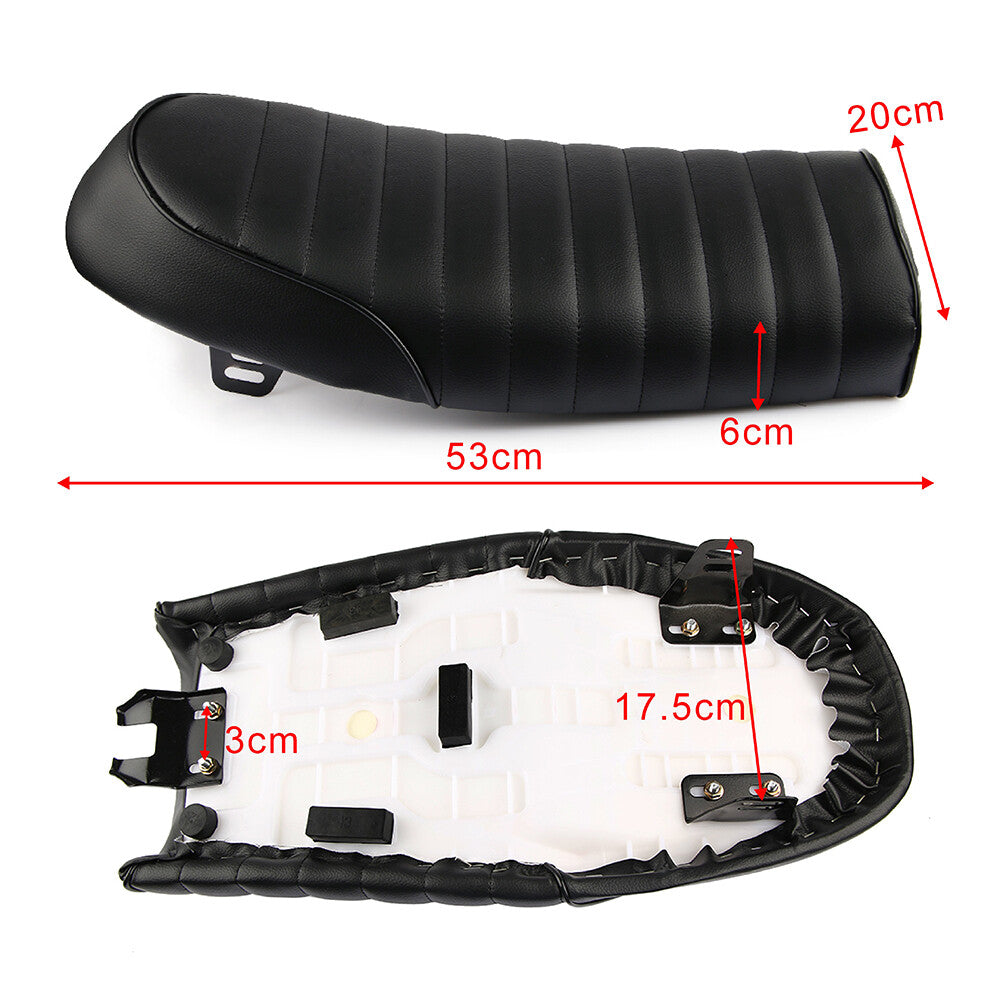 Motorcycle for Seat Flat Brat Hump Saddle PU for Yamaha for Honda Cafe Racer CB for Suzuki