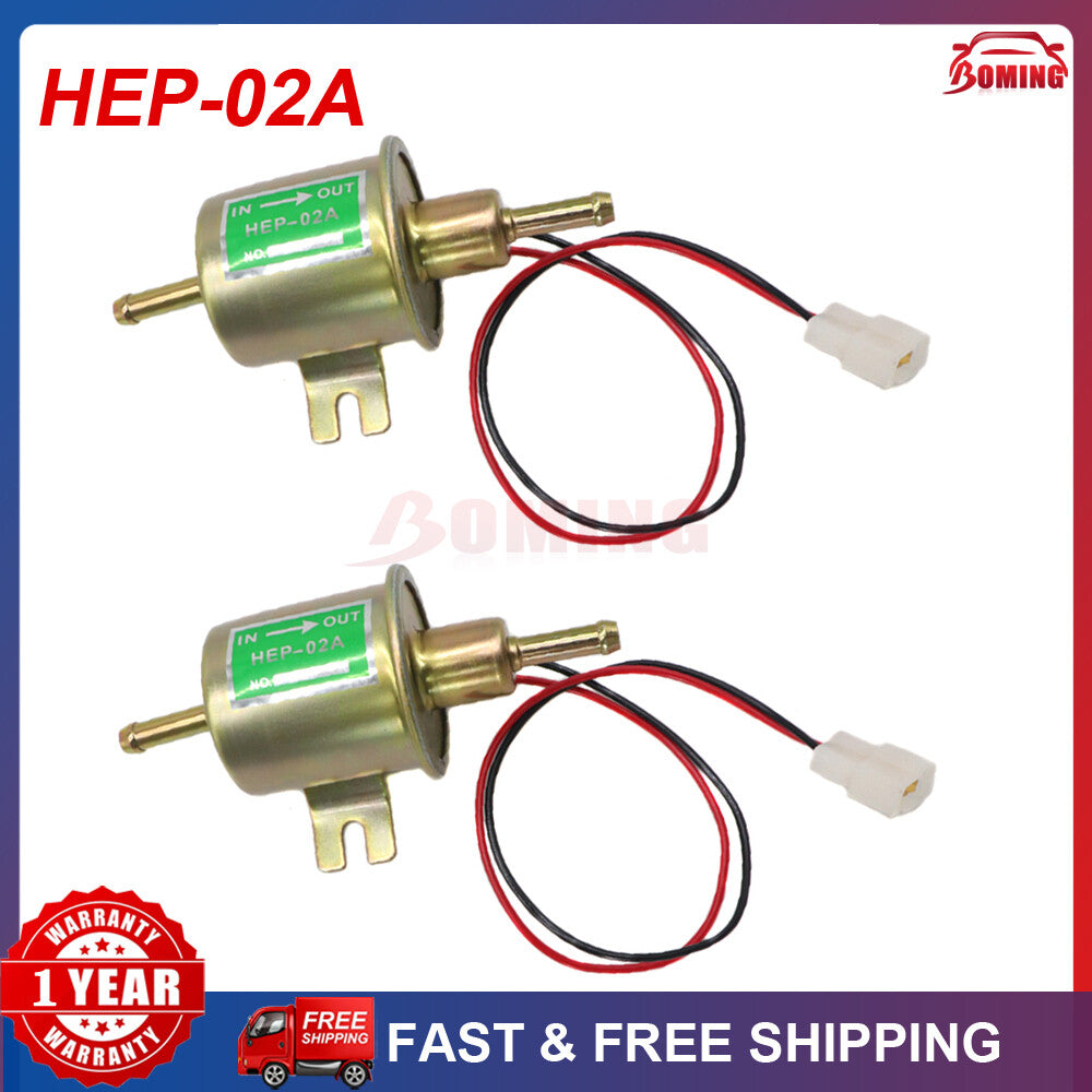 12V Universal Direct-Flow Low-Pressure Electric Fuel Pump HEP-02A 2-Piece Gas/Diesel Fuel Pump