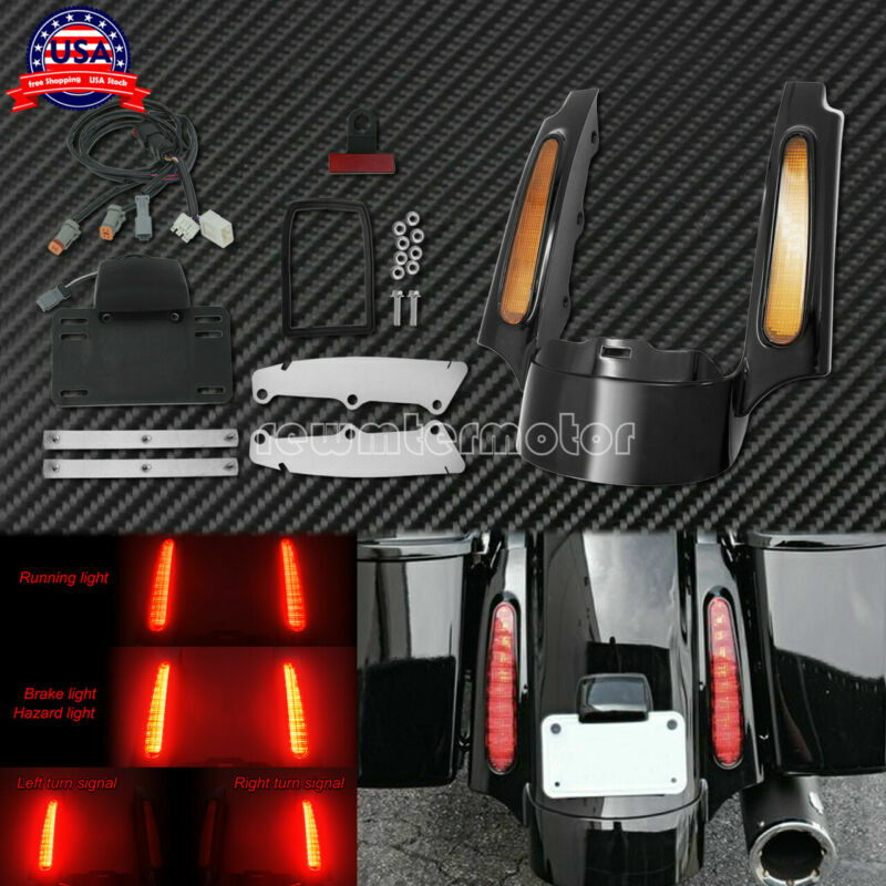 Rear Fender Extension Fascia Turn Signal Orange Fit for Harley Touring 2009-2013