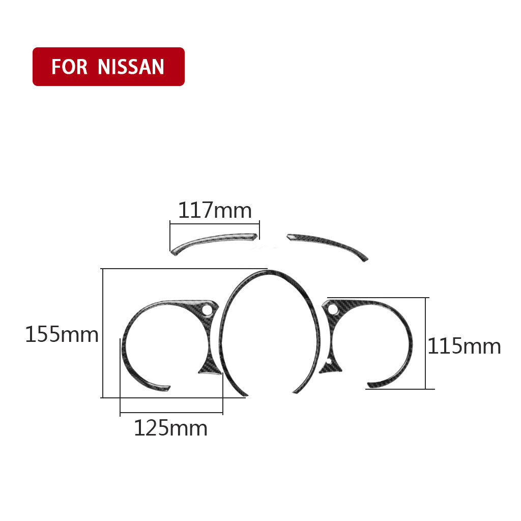 5Pcs Carbon Fiber Instrument Cluster Panel Cover Trim For 2009-2020 for Nissan 370Z