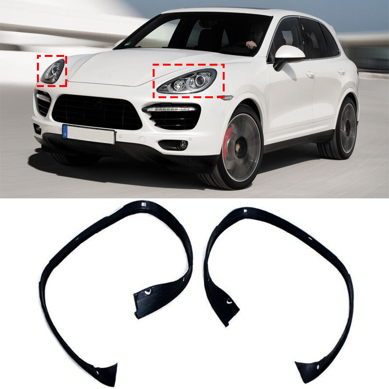 for Porsche for Cayenne 2011-2014 Pair Rubber Sealing Trim Headlamp Decorative Strip