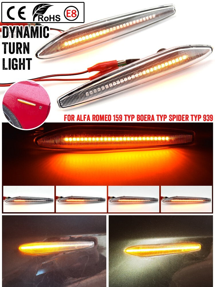 1 set LED Dynamic Side Marker Turn Light for Alfa Romeo Side Marker Light