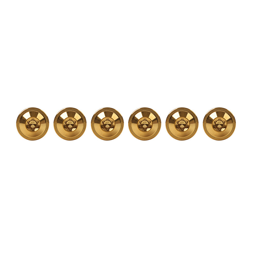 6pcs Alloy Bolts Truss Torx Head Screws M5x20mm For Motorcycle Gold