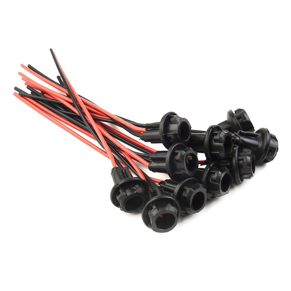 10-Piece/Set Car Wiring Socket Connector Extended LED Wedge Lamp Base
