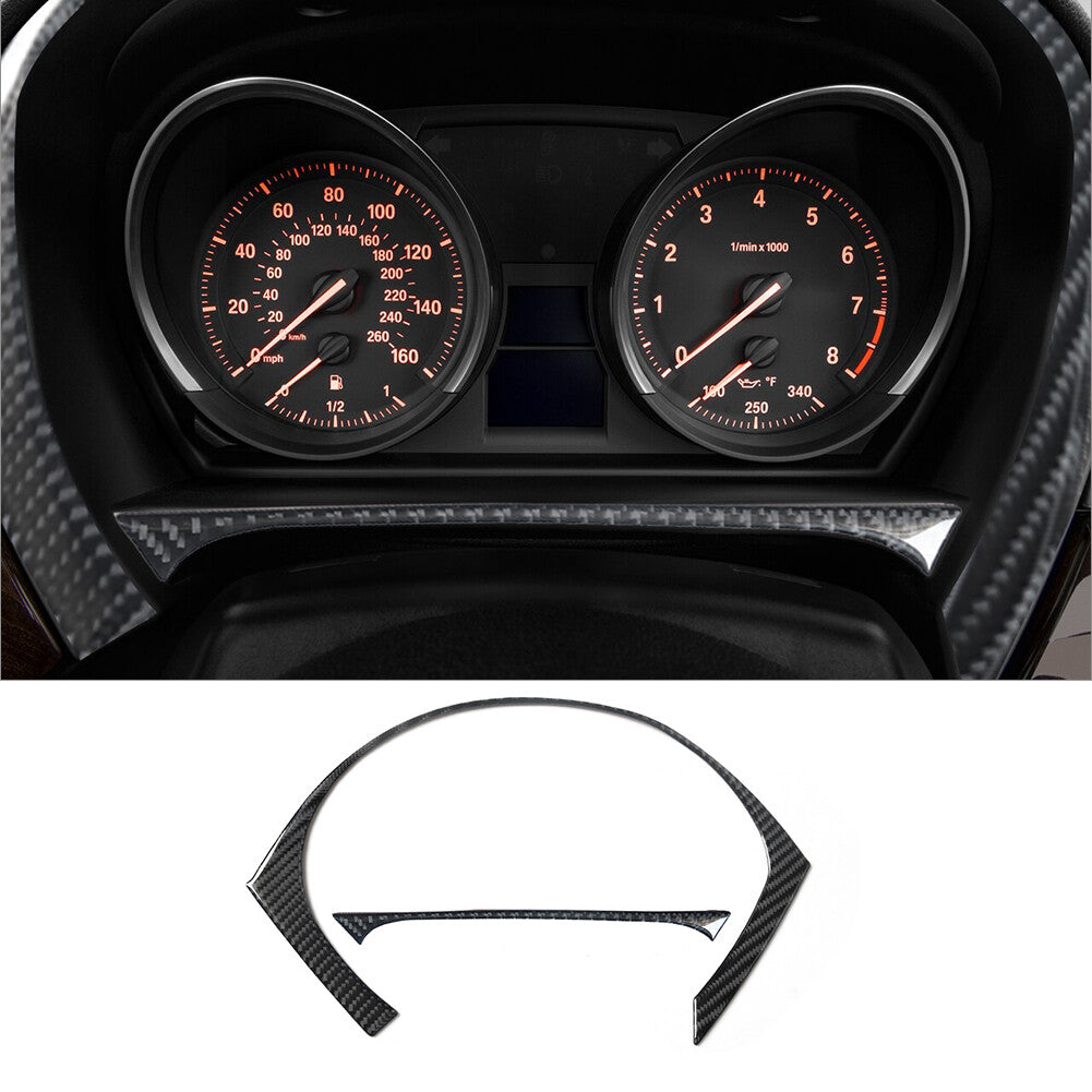 2Pcs for BMW Z4 E89 09-16 Carbon Fiber Interior Speedometer Surround Cover Trim