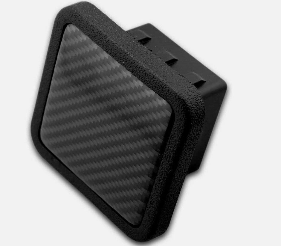 Car mount plug cap trailer tow receiver 1.25 inch black carbon fiber for Chevrolet