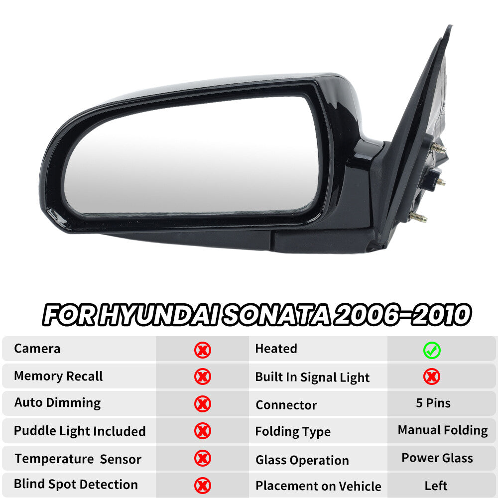 F¨¹r for Hyundai Sonata 2006-2010 Au?enspiegel R¨¹ckspiegel Beheizt Links 5 Draht