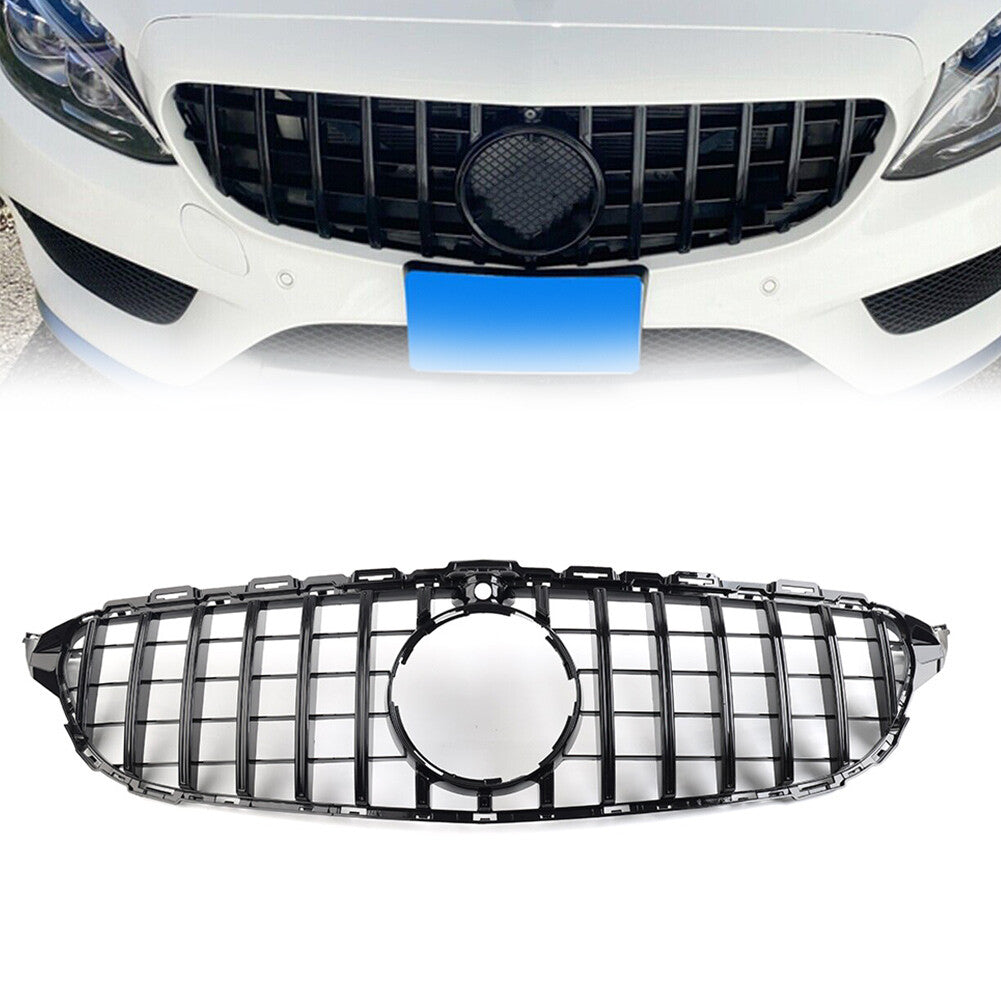 GTR Style Front Bumper Hood Radiator Grille for Benz C Class W205 2015-2018