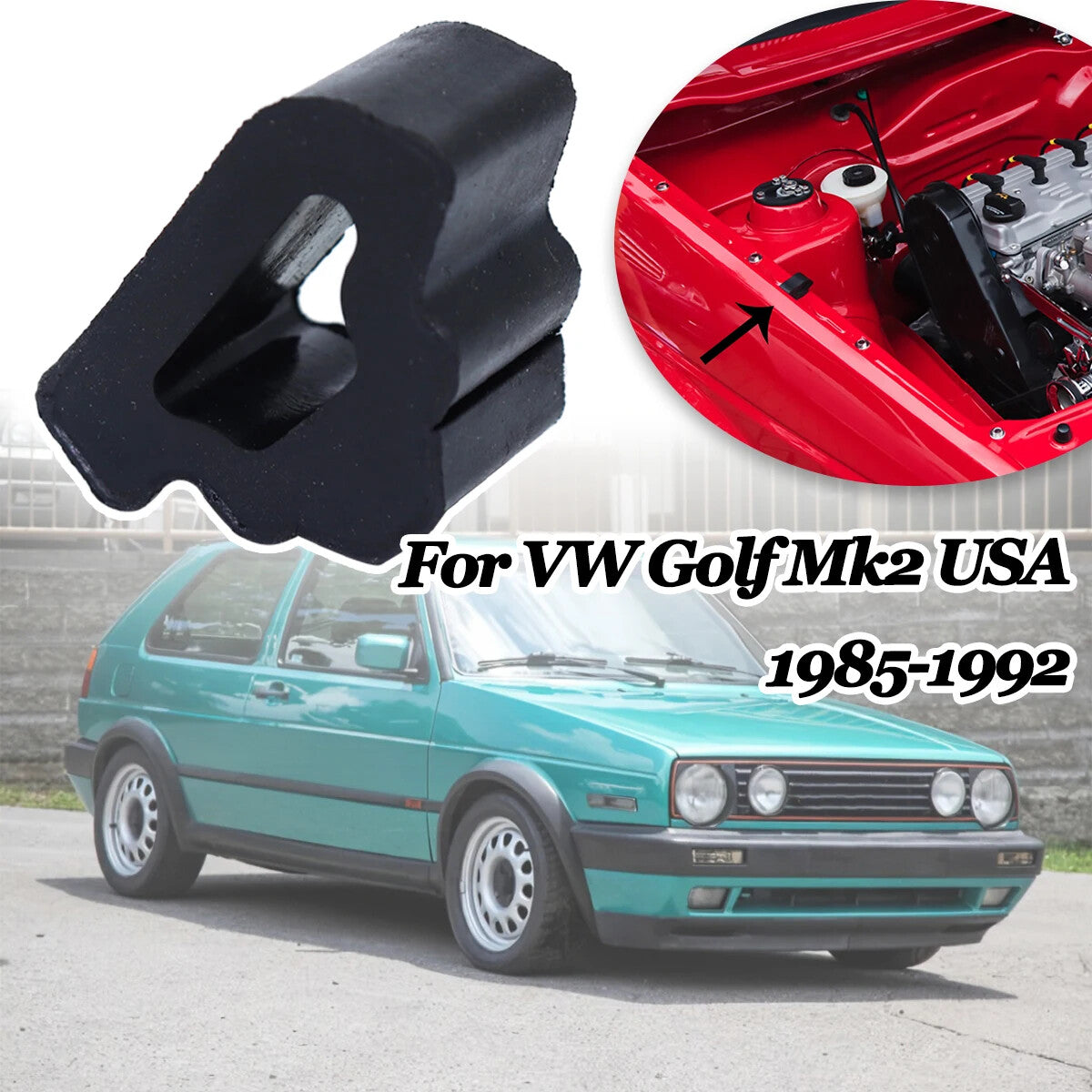 2Pcs Engine Bonnet Wing Guide for VW for Golf MK2 Stop Buffer Triangle Damping Block