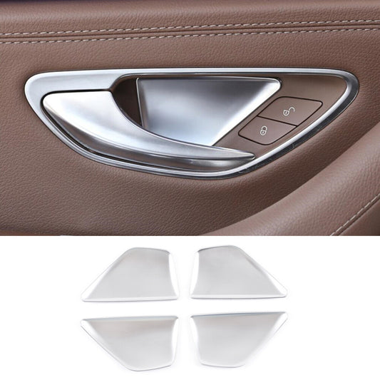 Silver ABS Interior Door Handle Bowl Trim for Benz C E GLC Class W205 W213 2016+