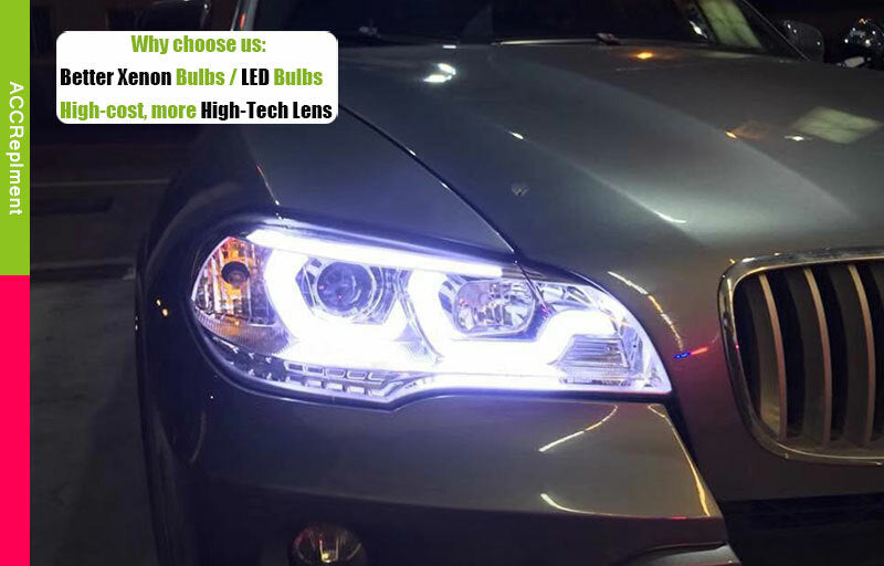 Headlight Assembly for BMW X5 E70 2007-2013 HID Projector LED DRL Replace