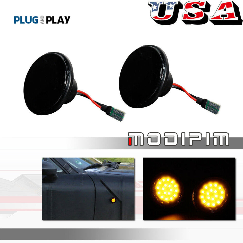 Amber LED side marker lights on the front bumper of 1989-2015 for Mazda MX-5.