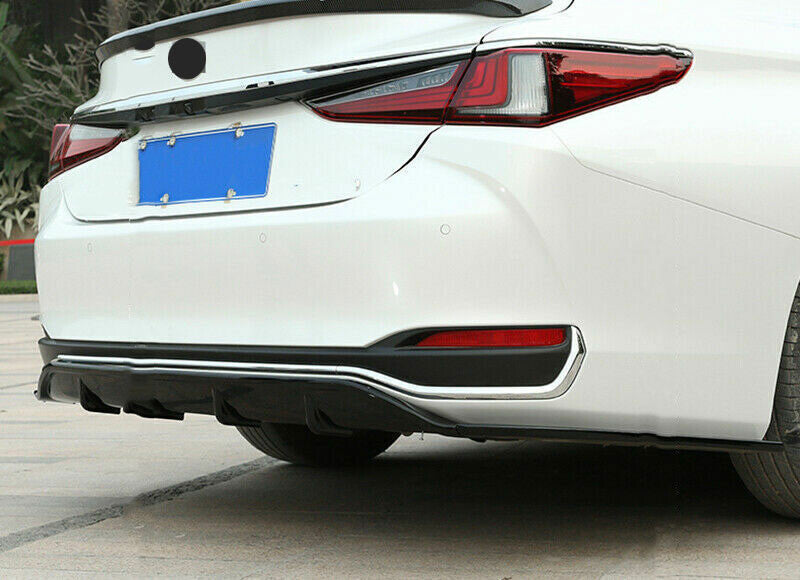 for Lexus ES350/300H/250 2019-22 Black Rear Bumper Spoiler Lip Diffuser Guard 3x