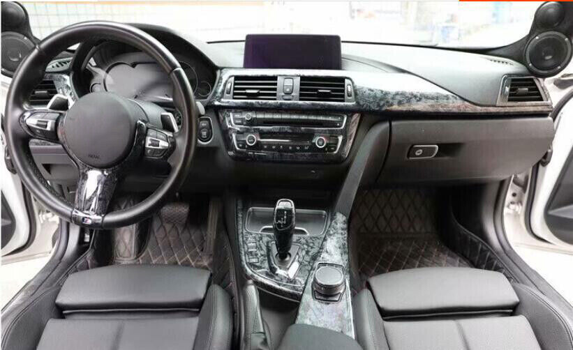 Wood Grain Middle Console Gear Shift Frame Trim for BMW 3 4 Series GT 2014-2018