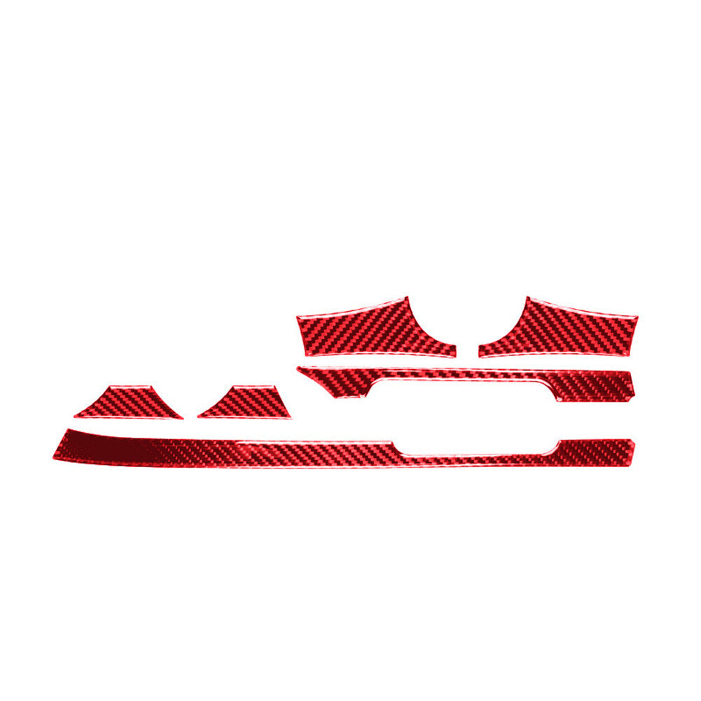 6X Red Carbon Fiber Gear Side Sticker Cover Trim for Toyota Highlander 2008-2013