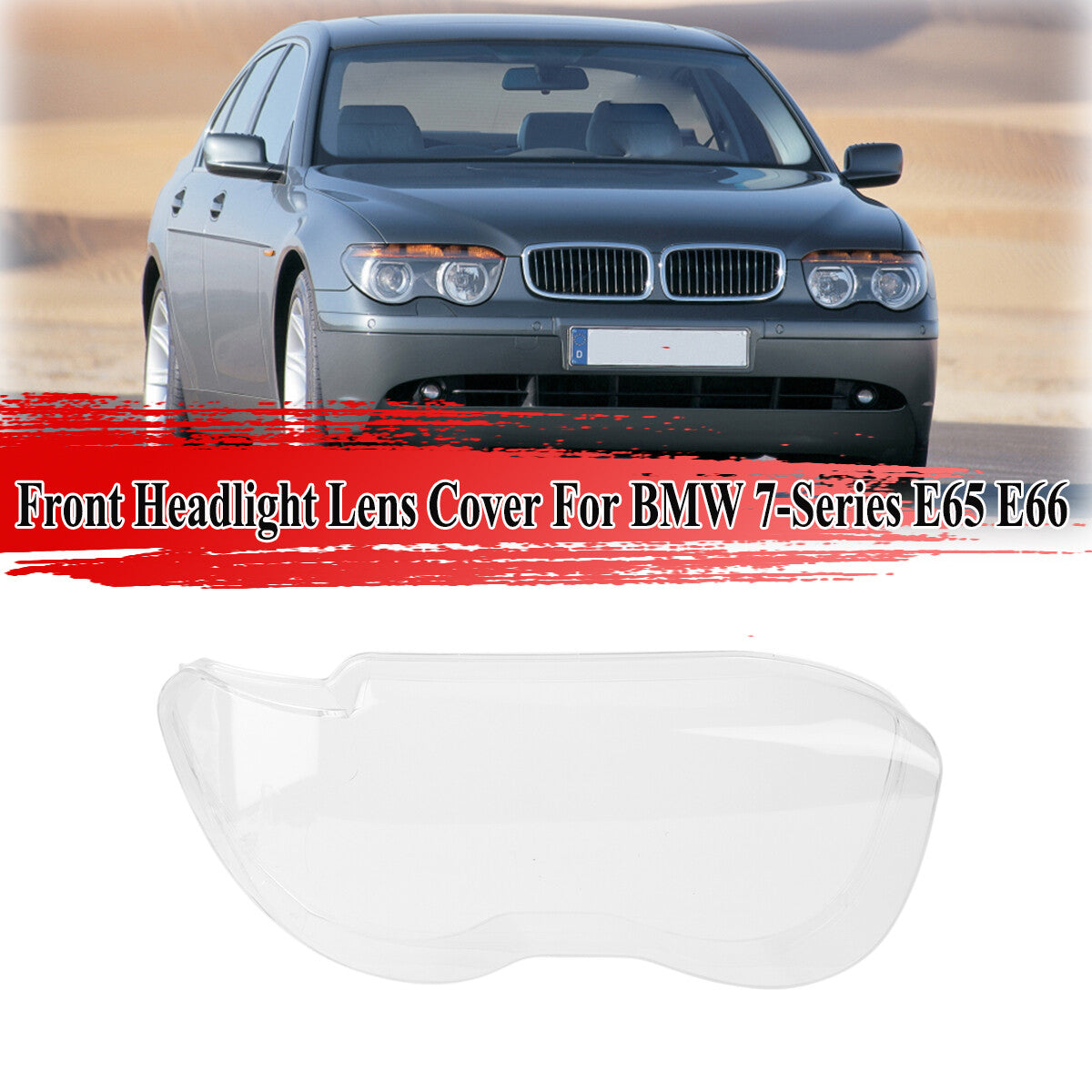 Front right headlight lens headlight replacement protective cover for BMW 7 Series E65 2002-2005