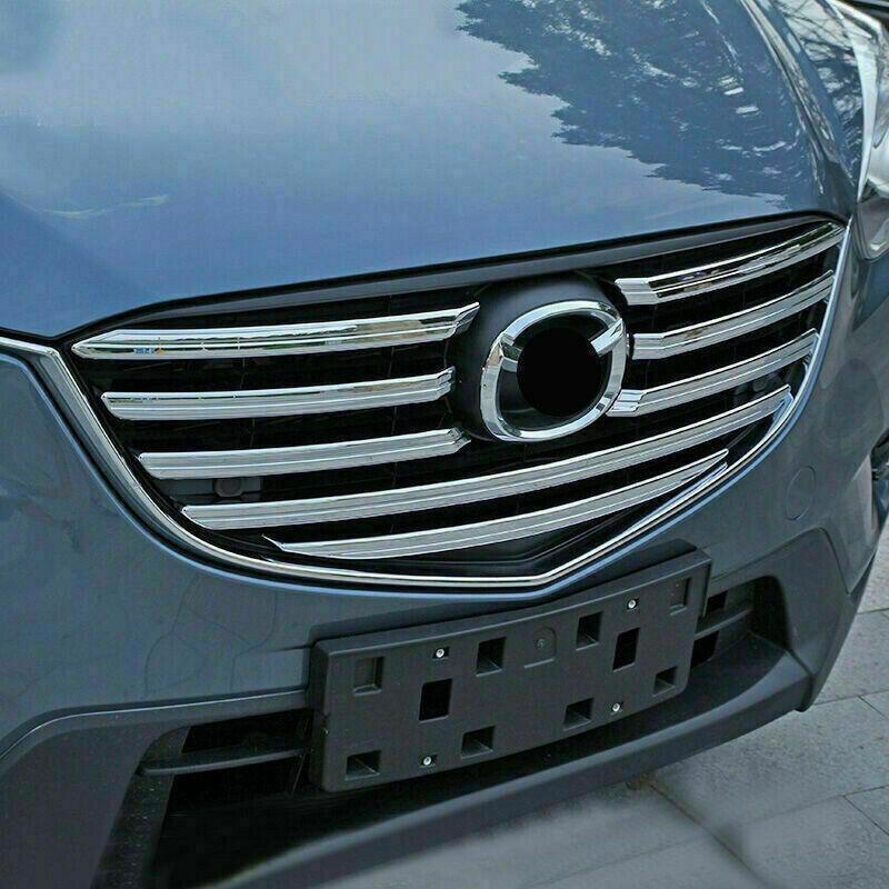 for Mazda CX-5 CX5 2016 Chrome Front Grill Grille Cover Trim Molding Strip 9X