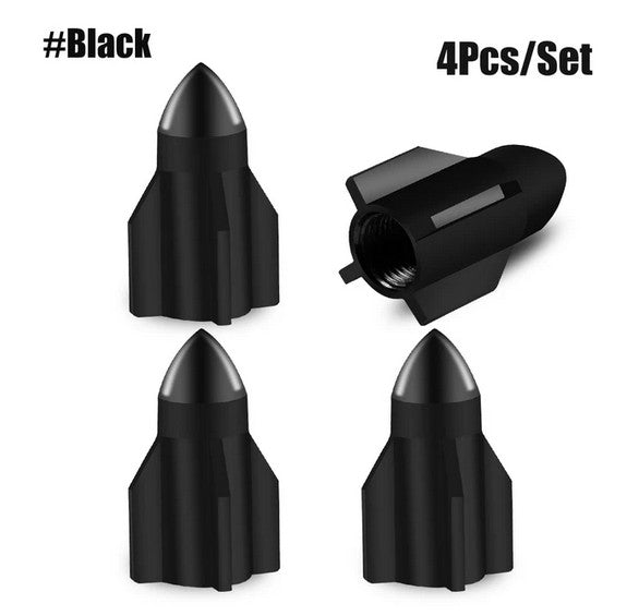 4-piece car tire valve cover rod air dust cover dustproof black stud for Honda for Suzuki