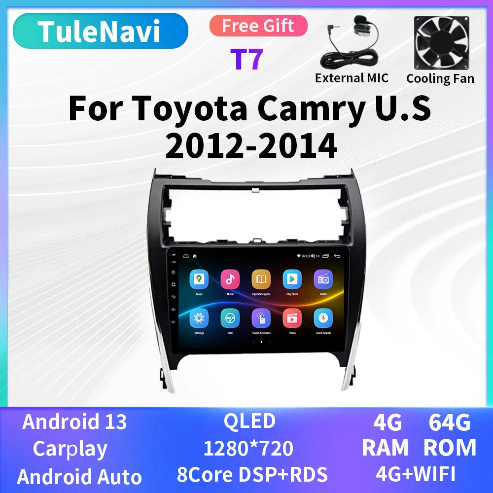 for Toyota for Camry 2012-2014 Stereo CarPlay Car Radio GPS Multimedia Player Screen