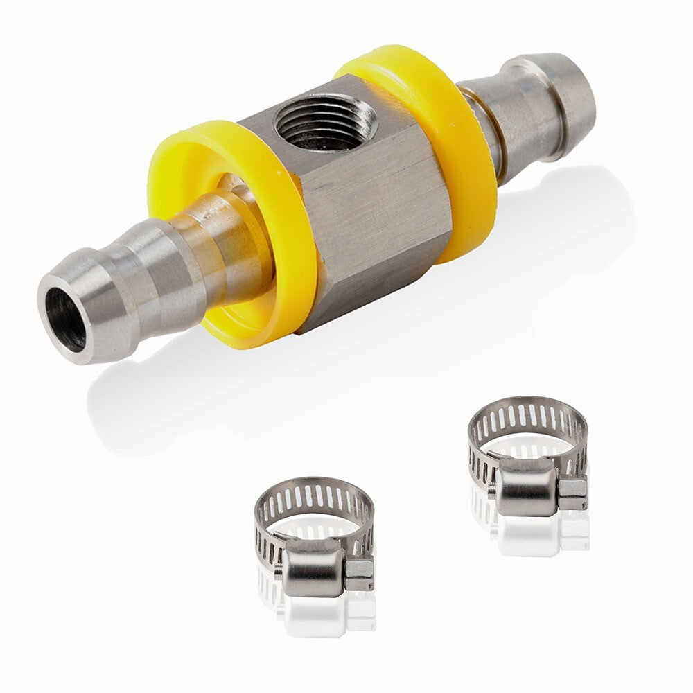 1/2 Gauge Sensor T-Fitting Adapter + 1/8 NPT Fuel Pressure Gauge 0-140 PSI