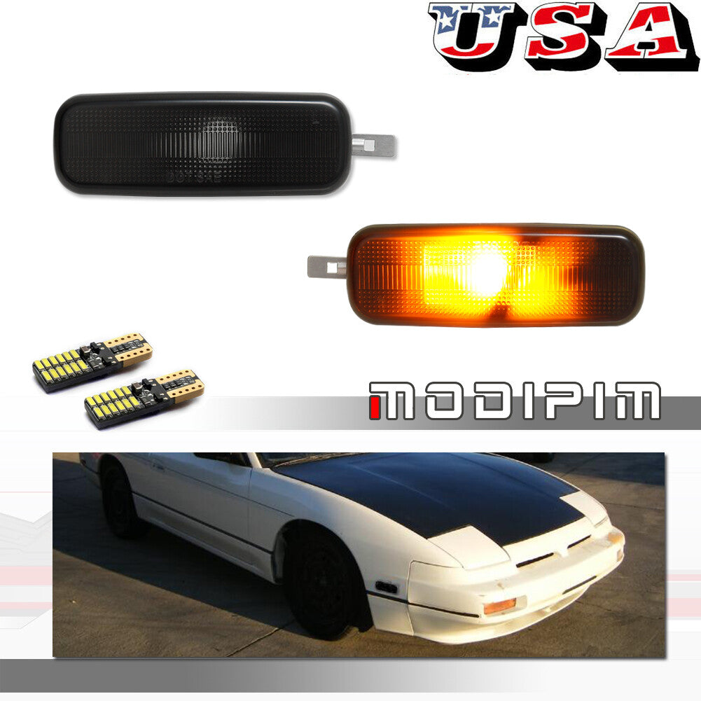 Smoked LED front marker lights for Nissan 240SX S13 1989 - 1994 Altima 93-97