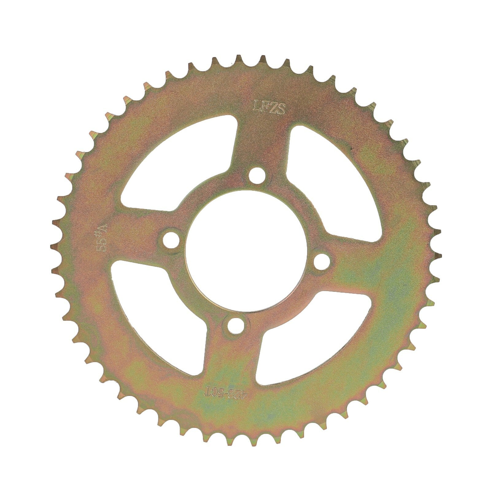 428 50T rear sprocket suitable for 110cc and 125cc go-karts, all-terrain vehicles, and for mini bicycles.