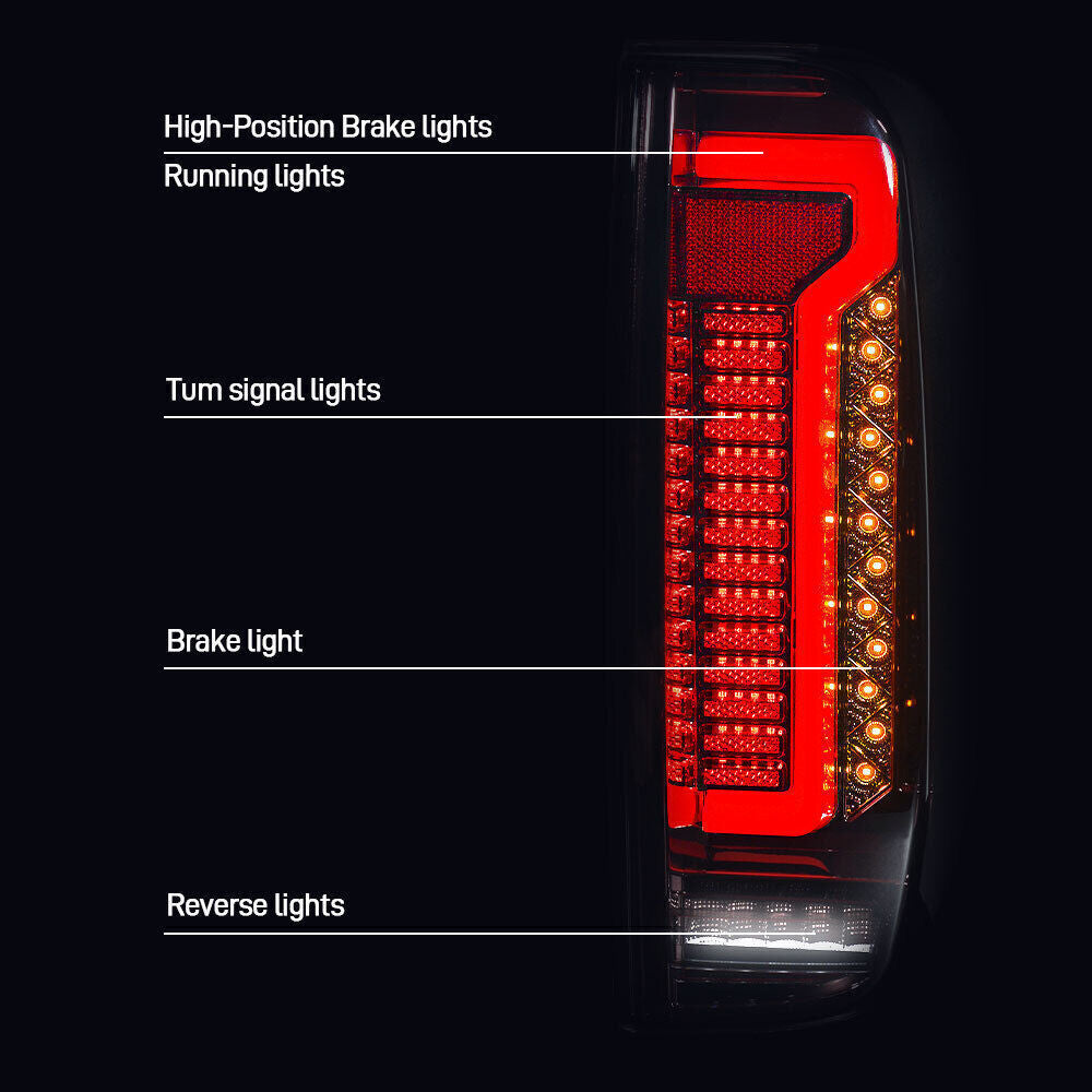 1Pair LED Smoke Tail Lights For 2005-2014 for Nissan Navara D40 Frontier Rear Lamps