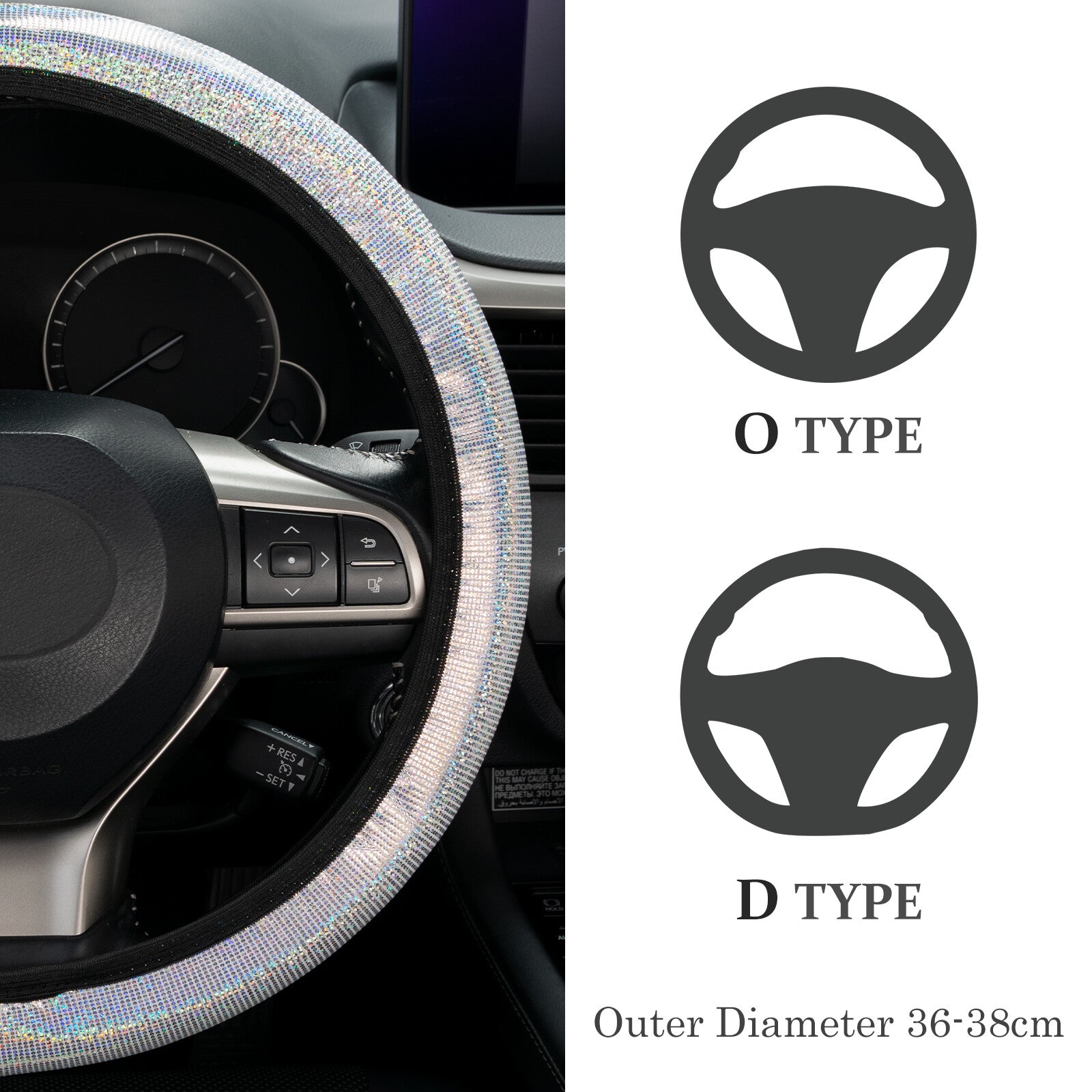 Car steering wheel cover steering wheel cover steering wheel cover rhinestone glitter steering wheel cover NEW