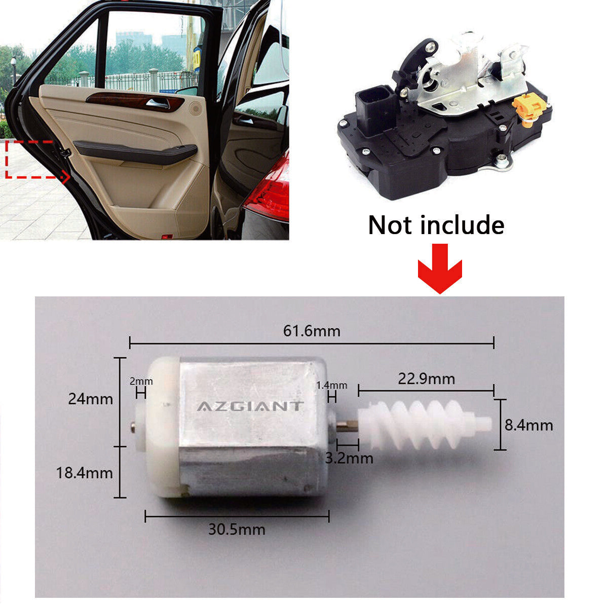 1020656 3T0415 Central Door Latch Actuator Motor for 2015-2020 for Ford Galaxy IV