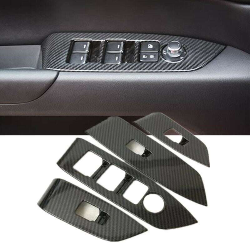 Carbon Fiber 4X Window Switch Panel Cover Trim Fit for Mazda CX-5 CX5 2017-2022