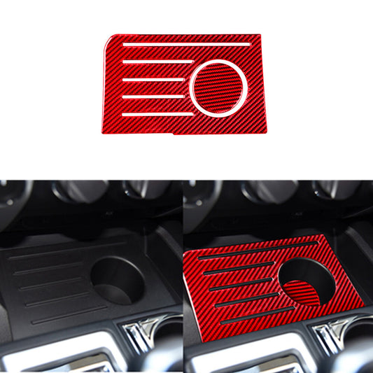 Red Carbon Fiber Central Storage Box Pad Cover Trim for Toyota Tundra 2014-2018