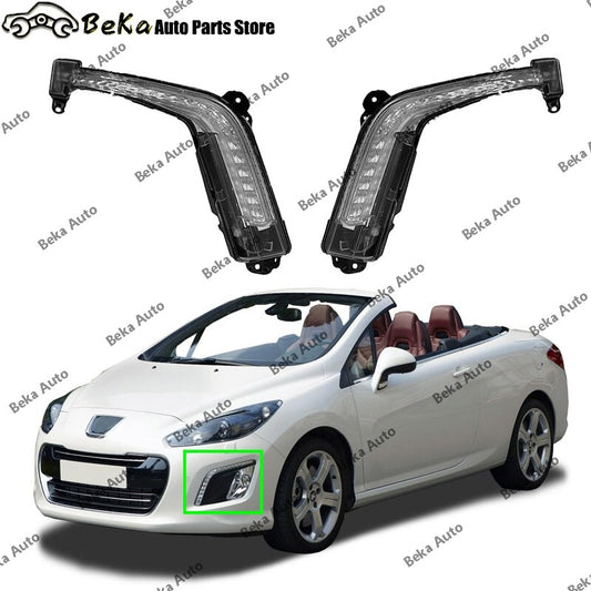Pair for Peugeot 308 cc Convertible 2011-2014 Front LED DRL Daytime Running Lamp