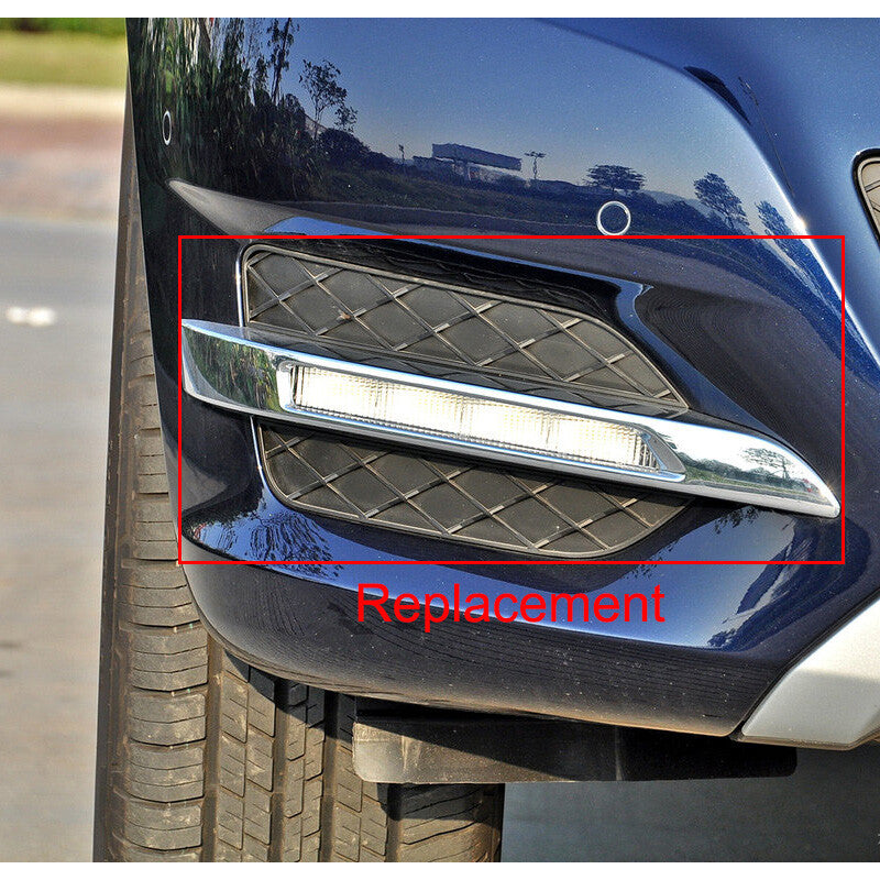 6Pcs Front Fog Light Grille Chrome Trim Cover for Mercedes BenzX204 GLK350 13-15