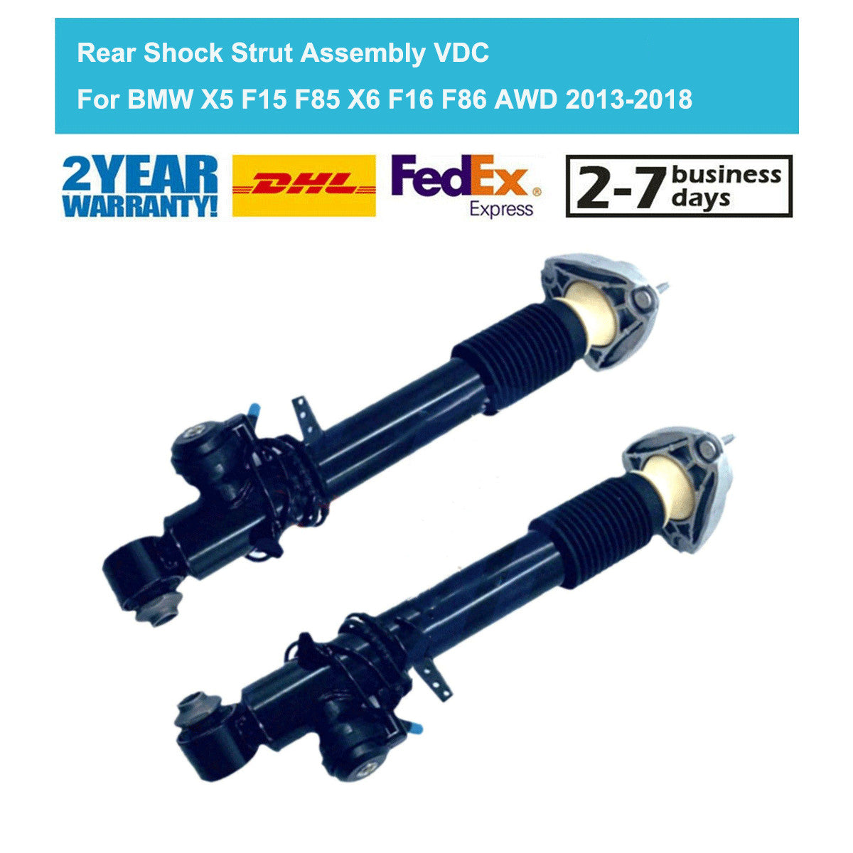 2PCS Rear Shock Struts Assembly EDC for BMW X5 F15 F85 X6 F16 F86 2014-2019