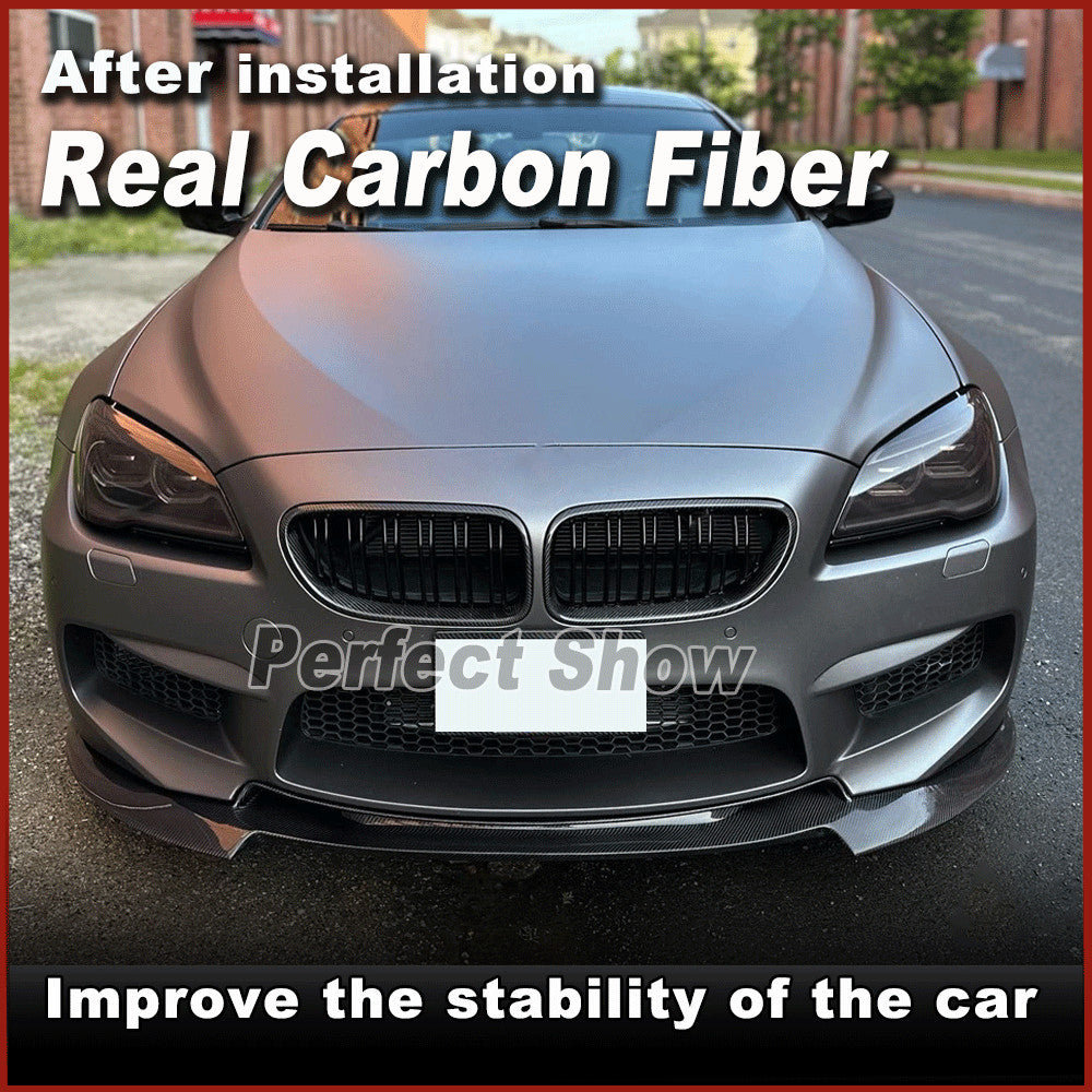 Fit for BMW 6 Series F06 F12 F13 M6 Real Carbon Fiber Front Bumper Lip Spoiler
