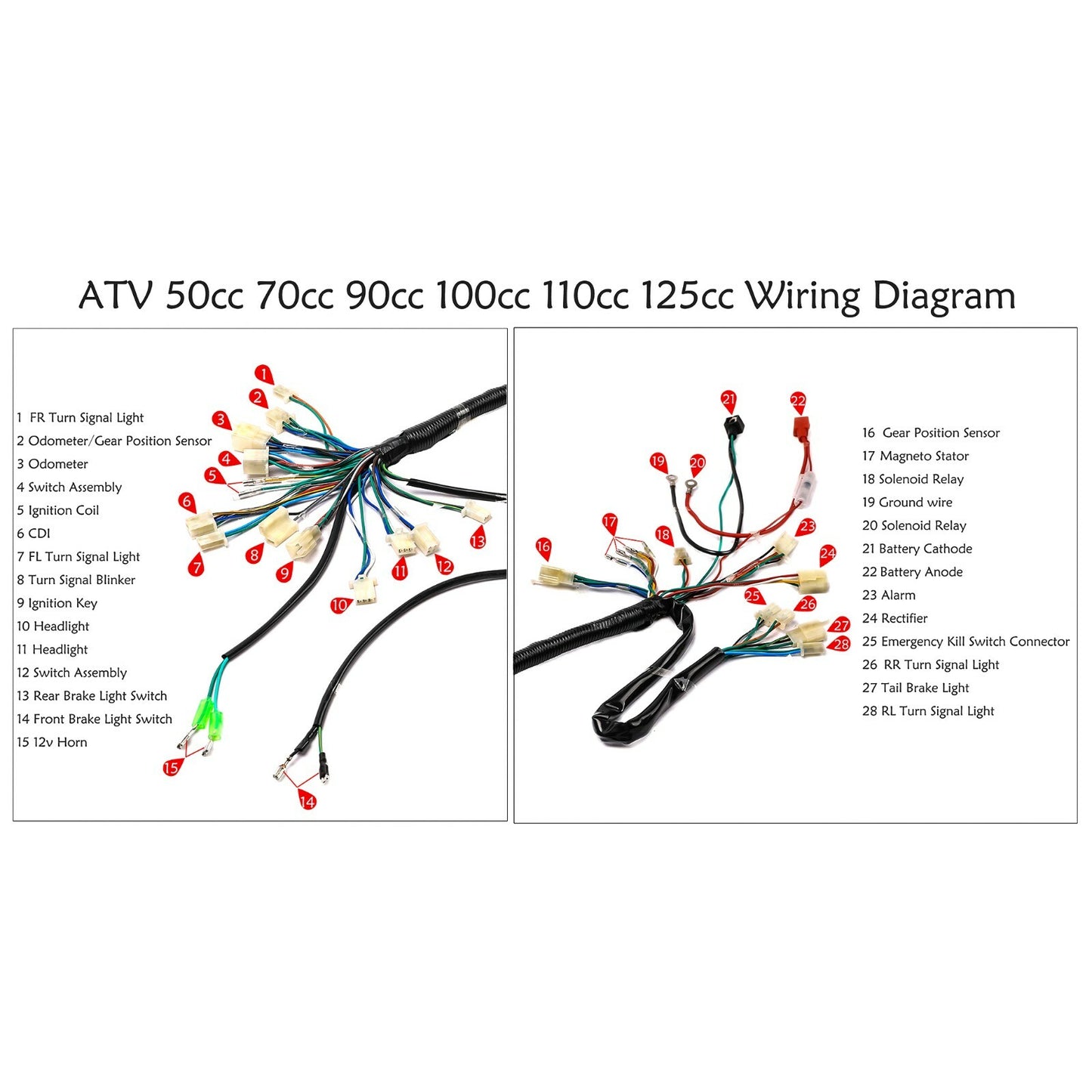 CDI wiring harness stator suitable for 50cc, 110cc, and 125cc all-terrain vehicles, off-road bicycles, and go-karts.