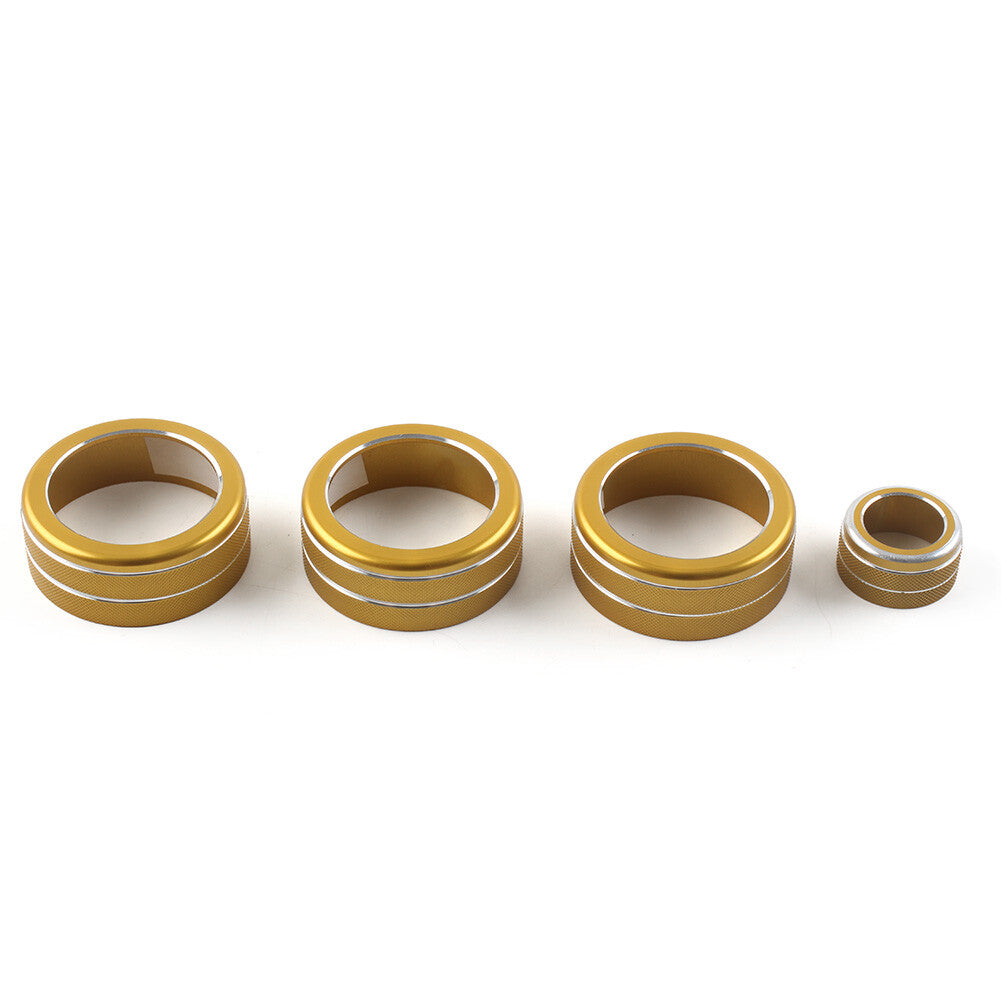for Honda for Civic 11th 2022+ Console AC Climate Control Knob Ring Cover Gold 4pcs